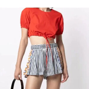 Silvia tcherassi MultiColored Eden Stripe Panelled Shorts Size M